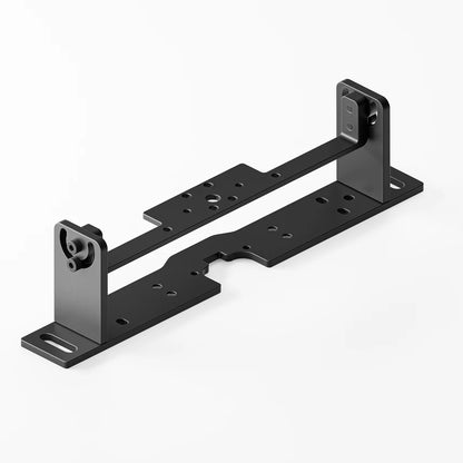 A black metal mounting bracket with two vertical flanges and multiple pre-drilled screw holes, shown on a clean white background.