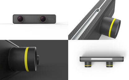 Stereolabs ZED Mini stereo camera, a compact vision sensor used for high-definition 3D mapping and accurate environmental depth detection